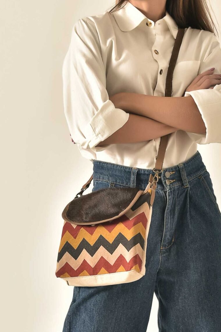 70'S Zigzag  women's crossbody sling bag