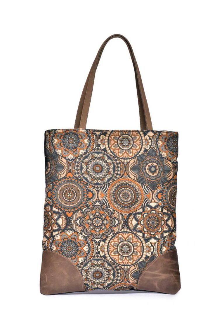 Mandala Orange Retro Book Bag