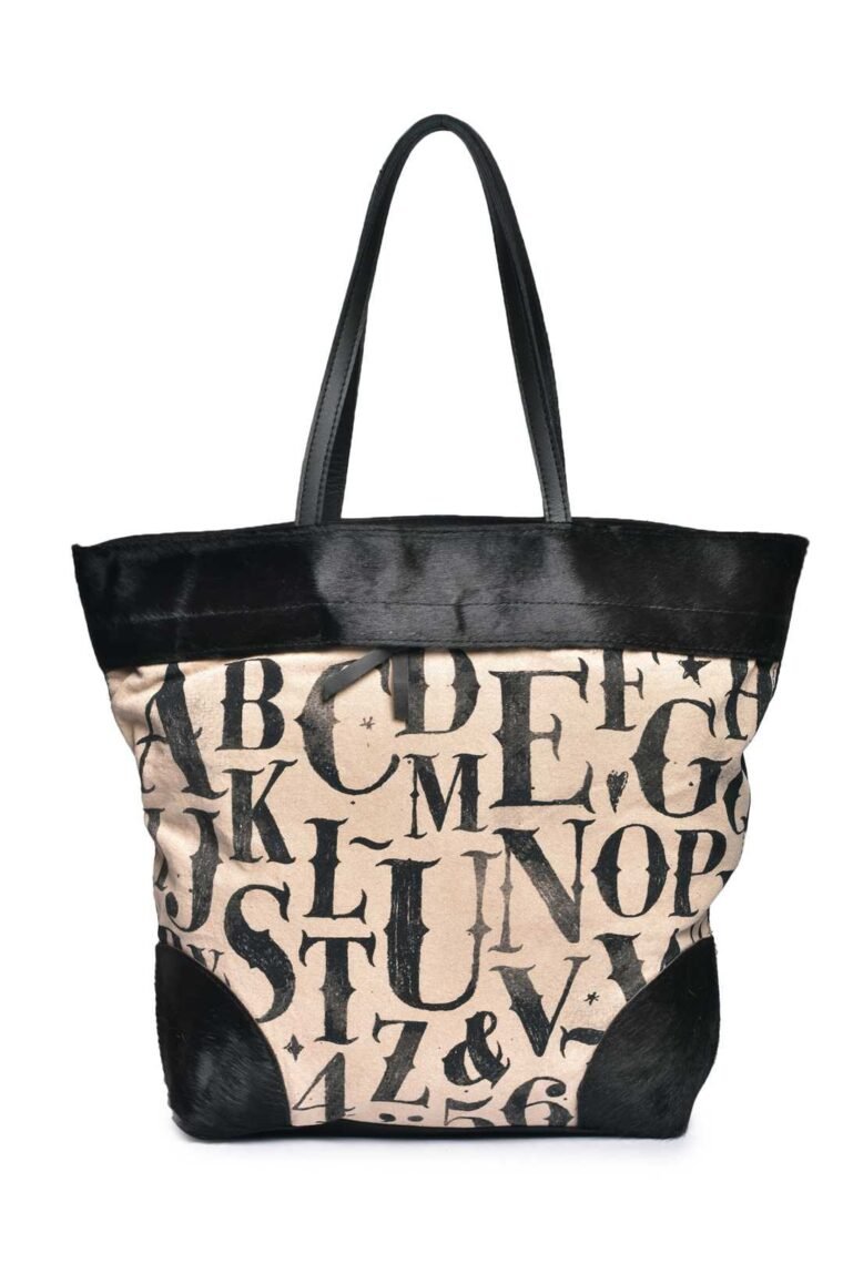 Alphabets printed tote bags