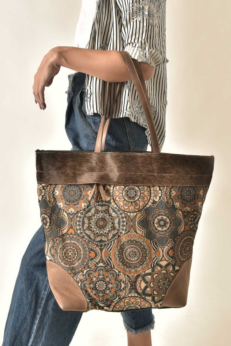 Mandala Orange Printed Medium Tote