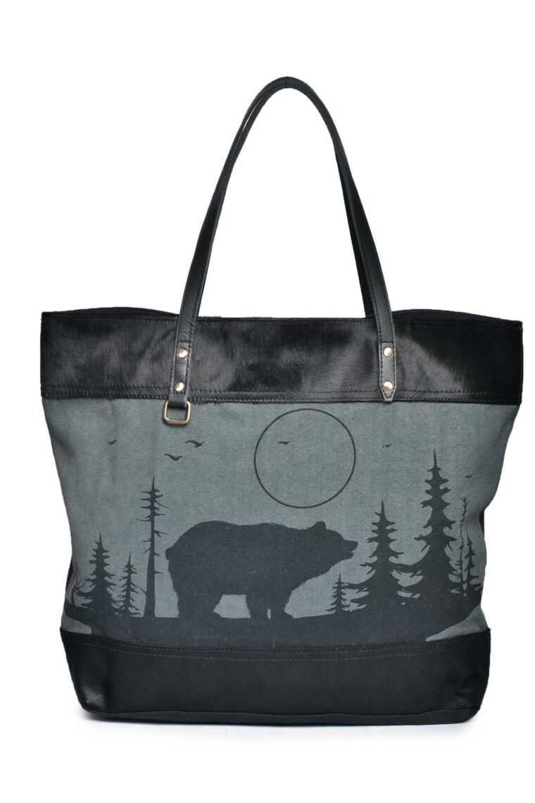 Night Bear Canvas Medium Tote