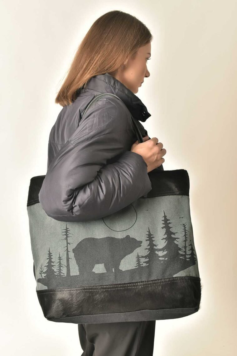 Night Bear Canvas Medium Tote