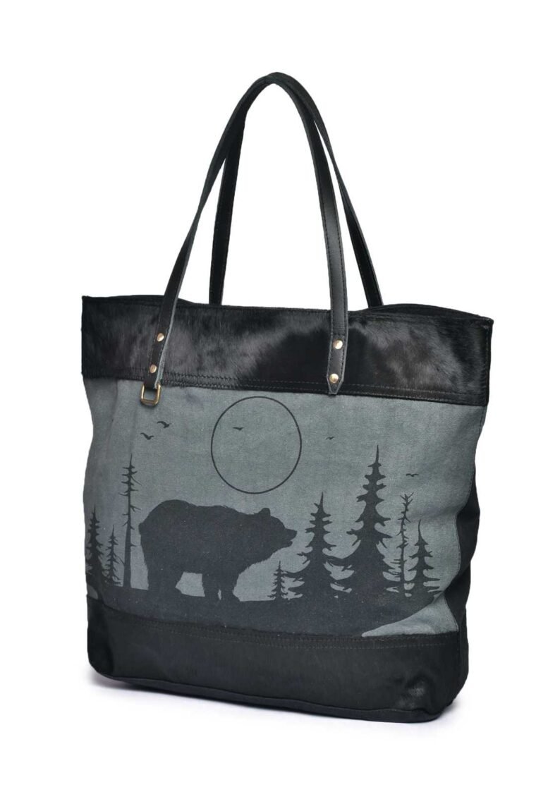 Night Bear Canvas Medium Tote