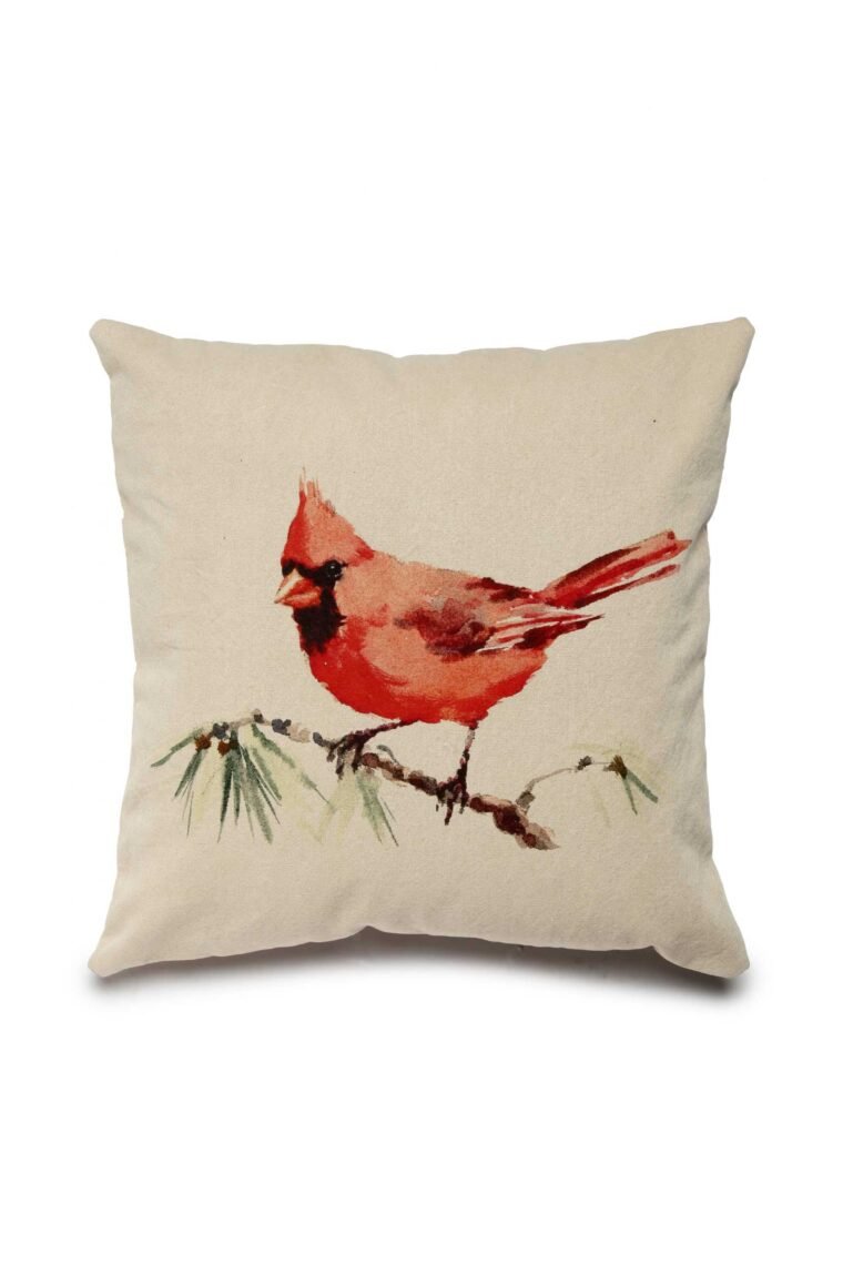 Red Cardinal Canvas Polyfiber Pillow