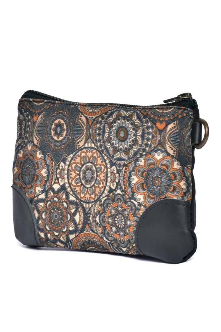 Mandala Orange Extended  Wristlet