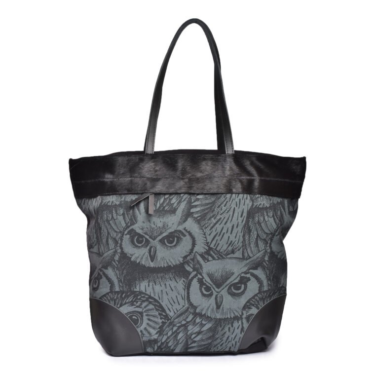 Black and White Owls Medium Printed Tote