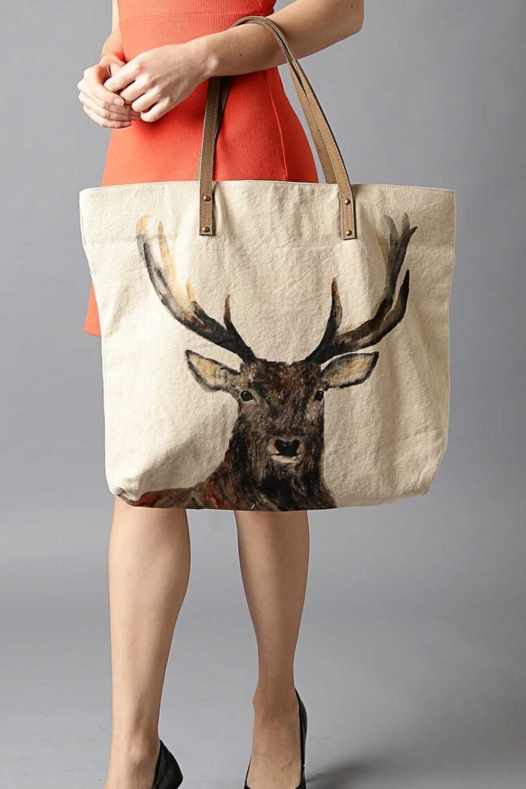 Stag Canvas Travel Tote Bag