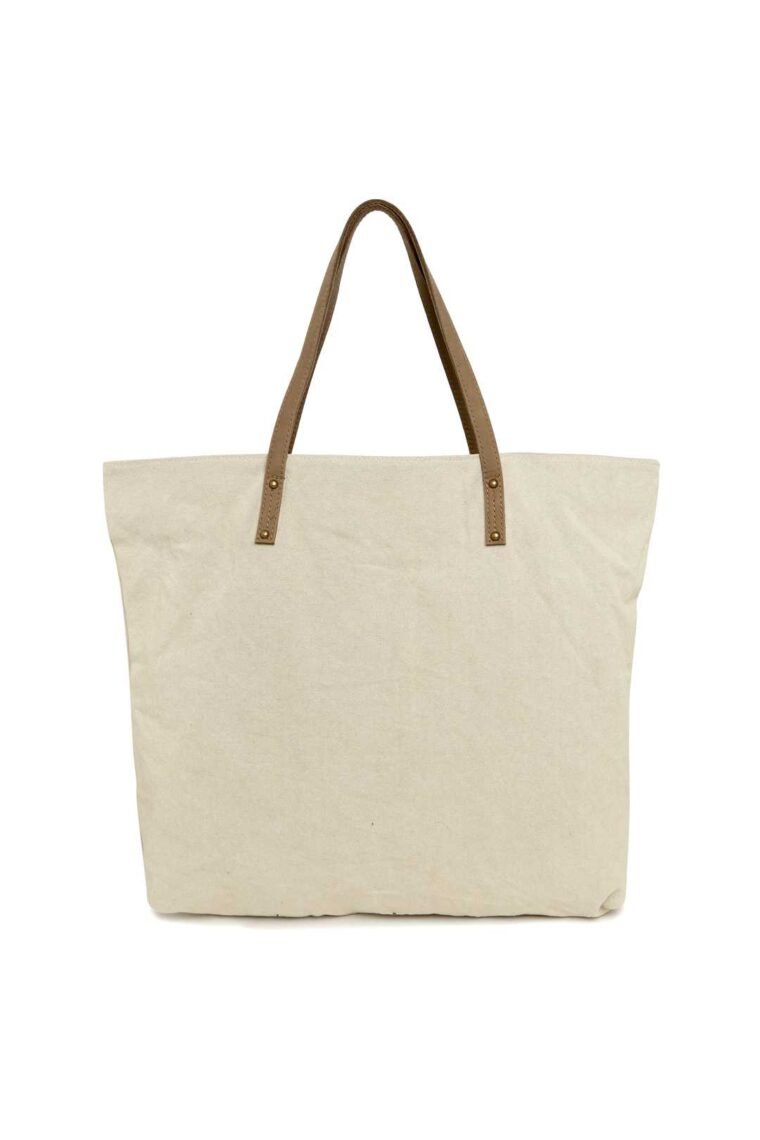 Bouy Printed Canvas and Leather Tote Bag