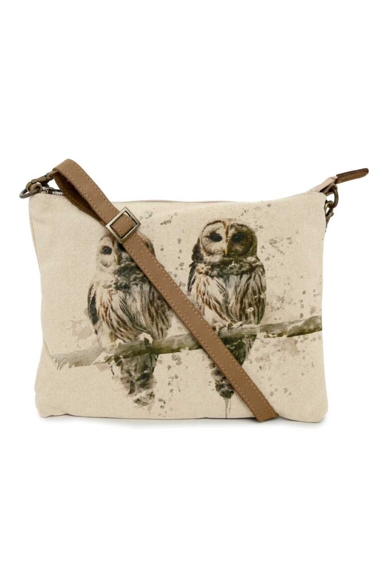 Owls Painted Canvas Sling Bag