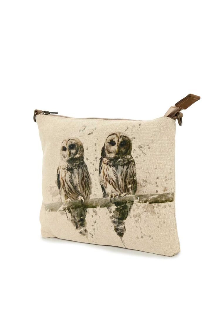 Owls Painted Canvas Sling Bag