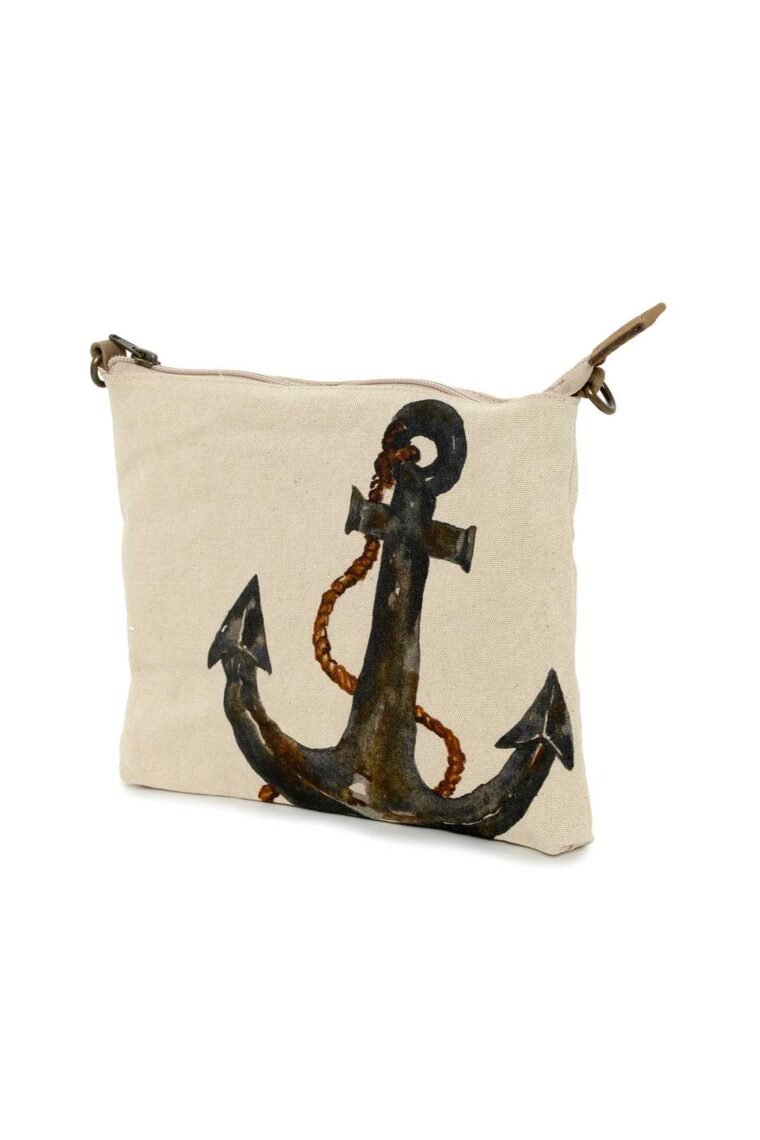 Anchor Canvas and Leather Sling Bag