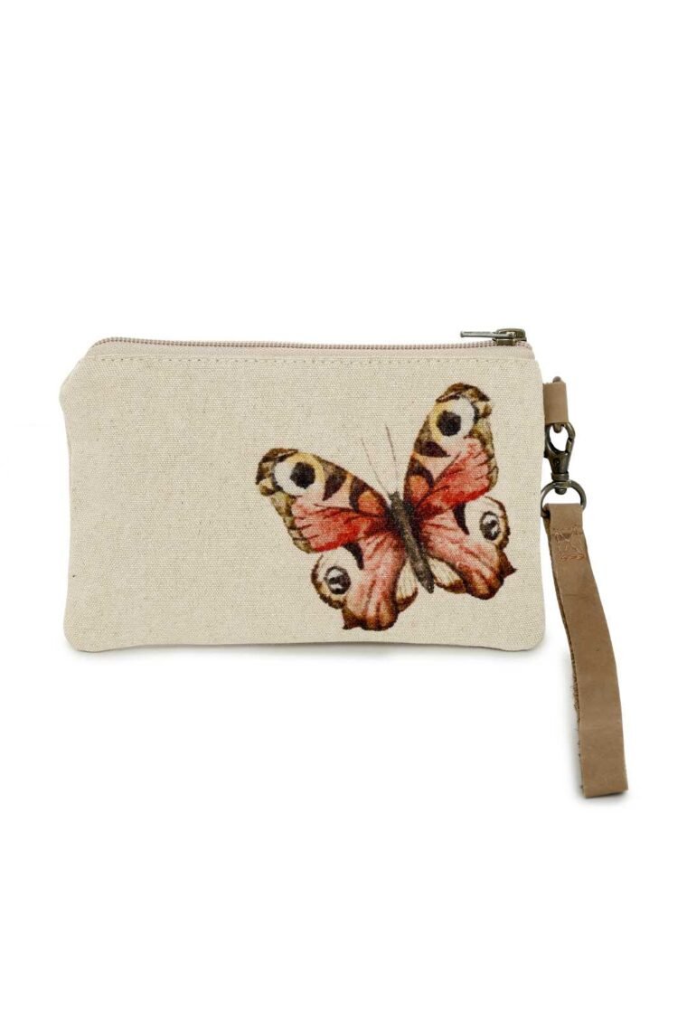 Red Butterfly Zip Wallet Wristlet