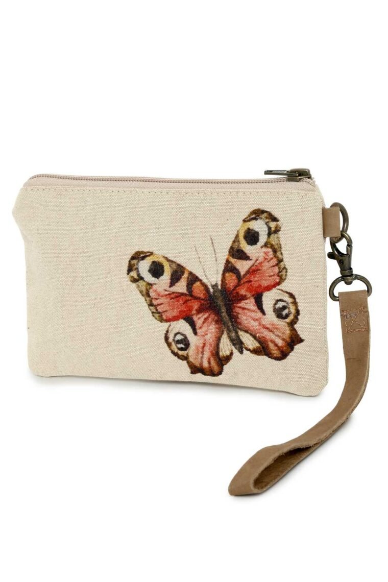 Red Butterfly Zip Wallet Wristlet