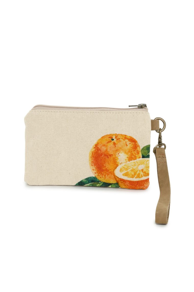 Orange Wristlet Clutch Bag