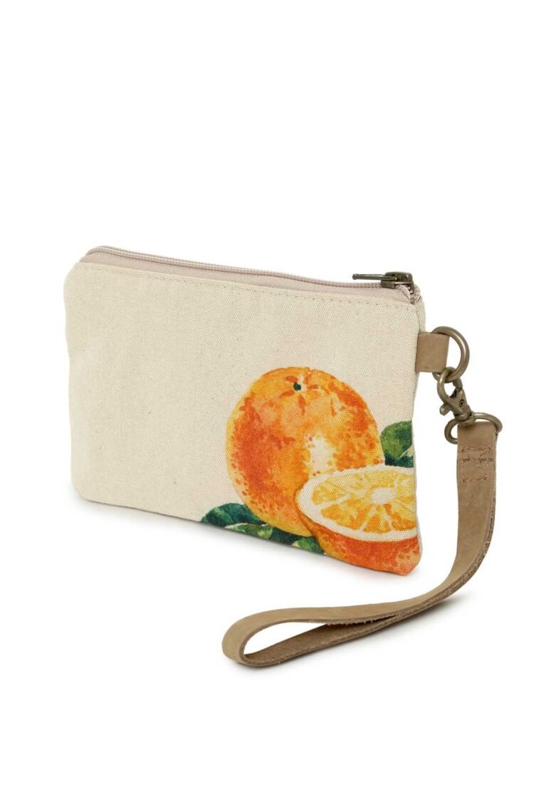 Orange Wristlet Clutch Bag