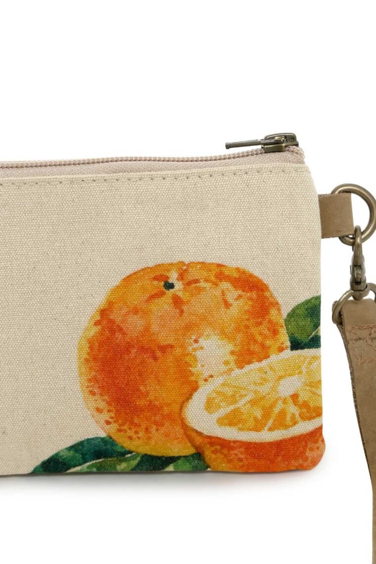 Orange Wristlet Clutch Bag