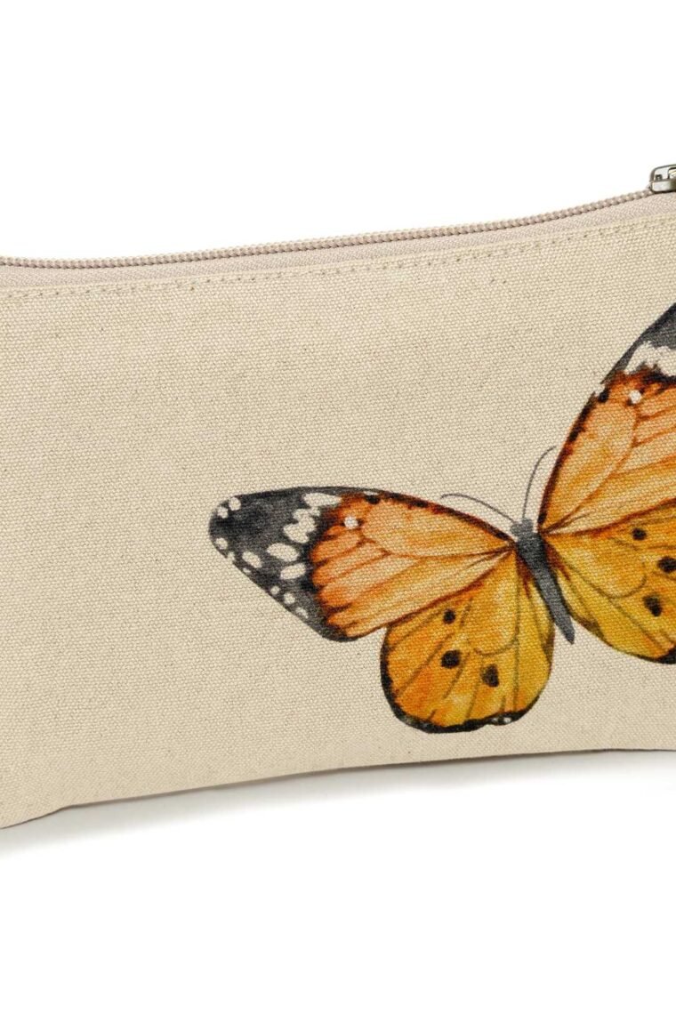 Monarch Butterfly Zip Wallet Wristlet