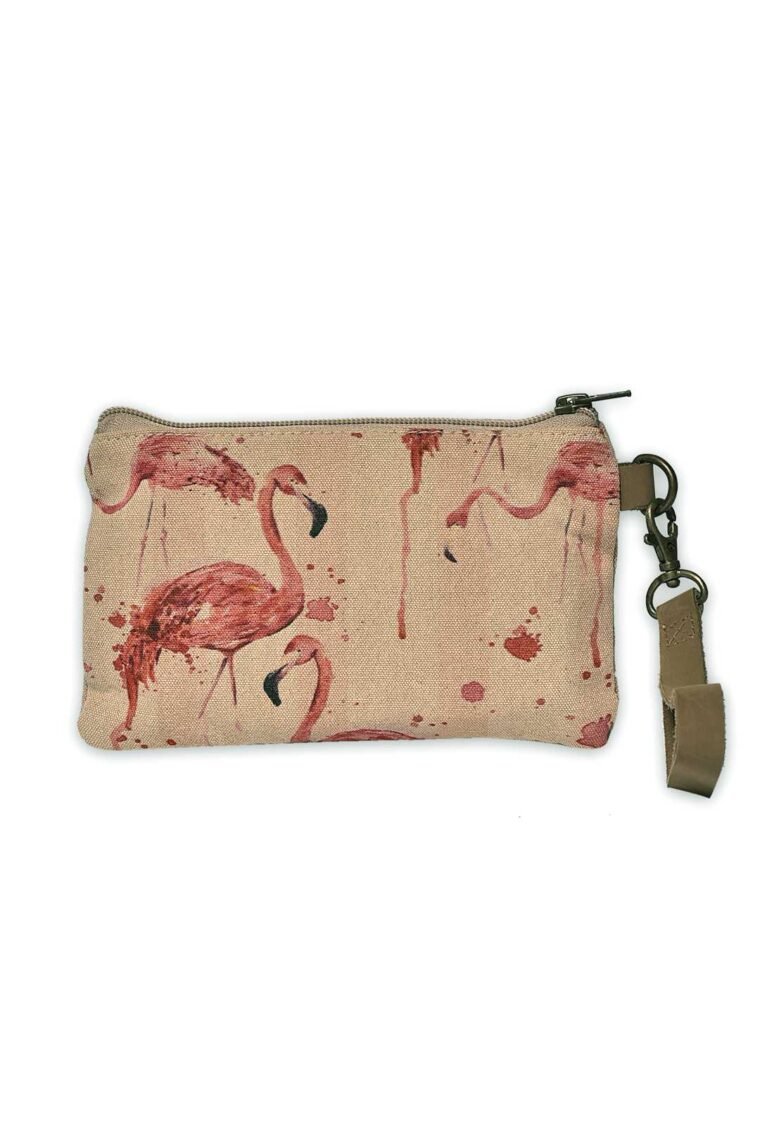 Flamingo Pattern Wristlet