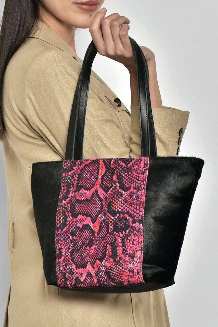 Pink Python Shoulder Bag