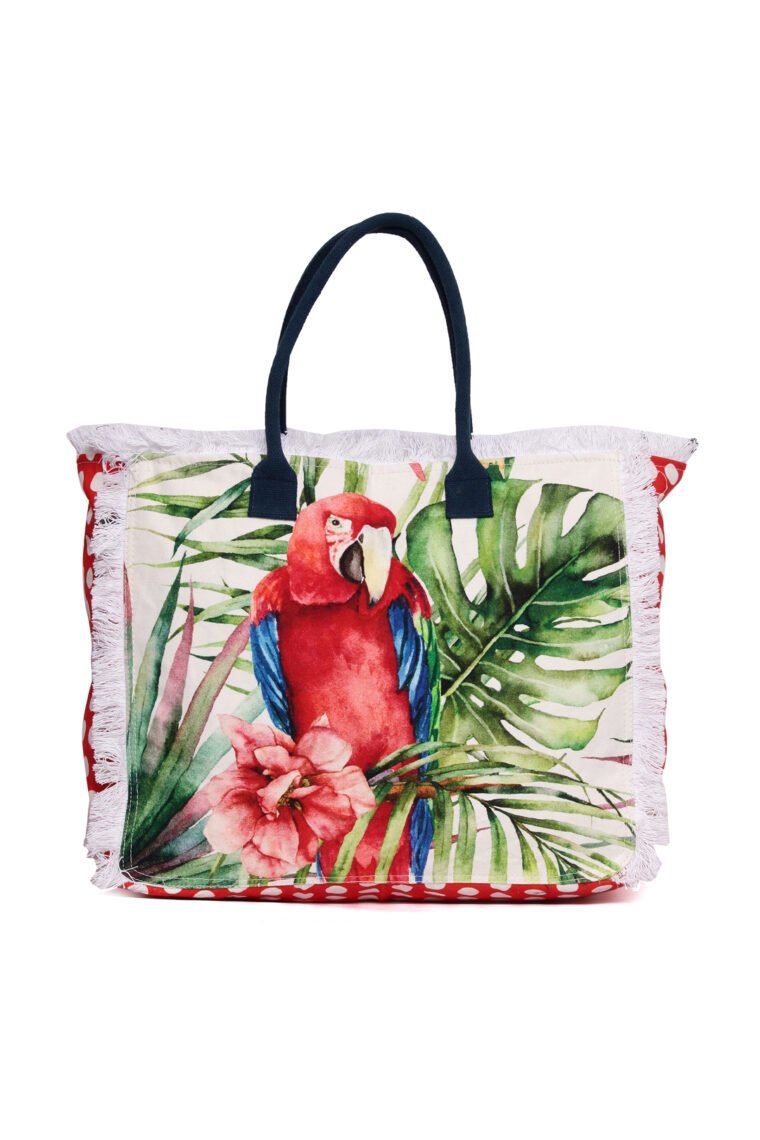 Red Macaw Large Tote