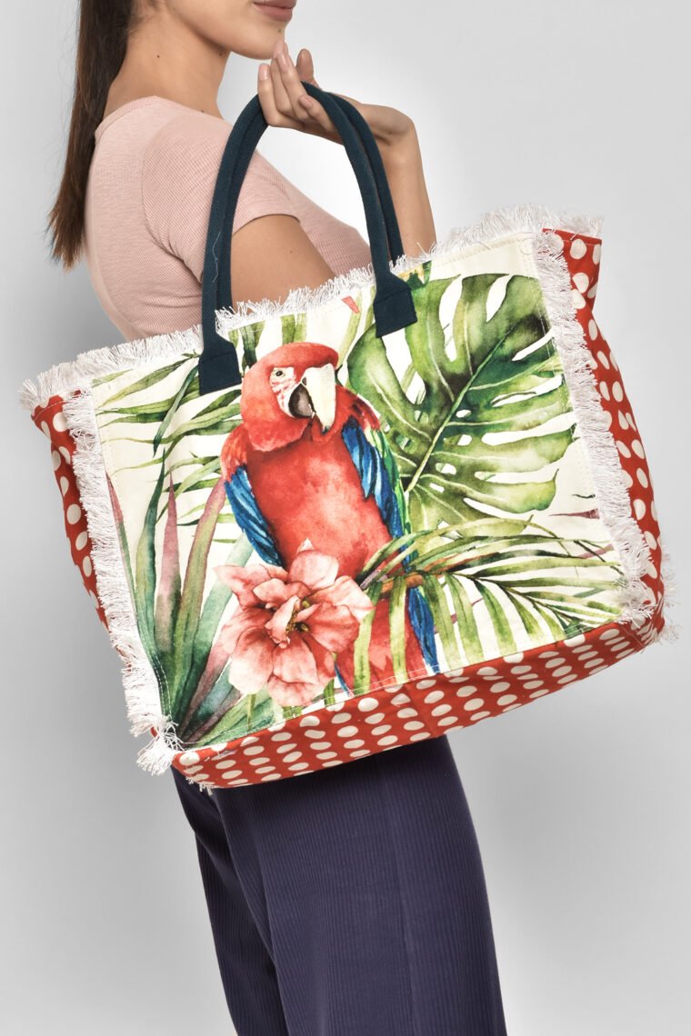 Red Macaw Large Tote