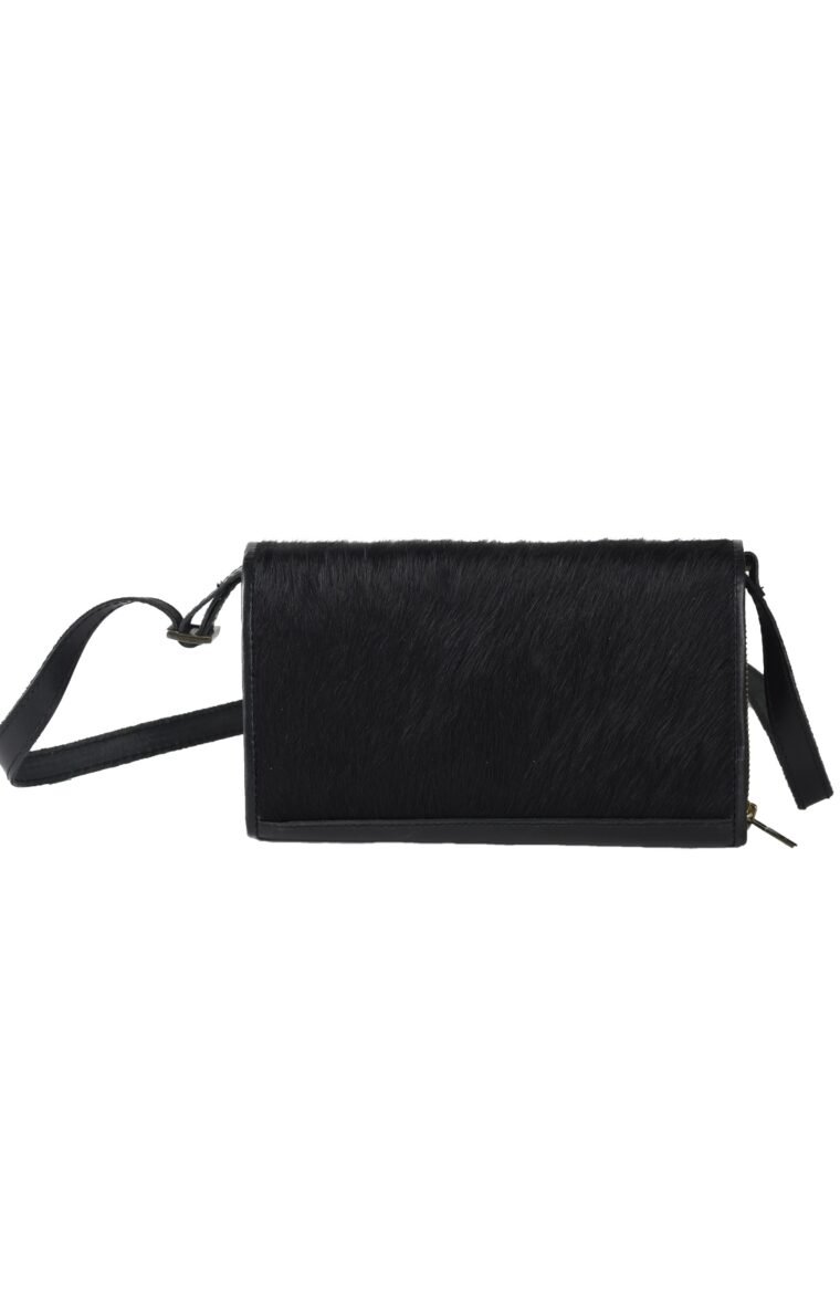 Black Luxe Clutch With Sling