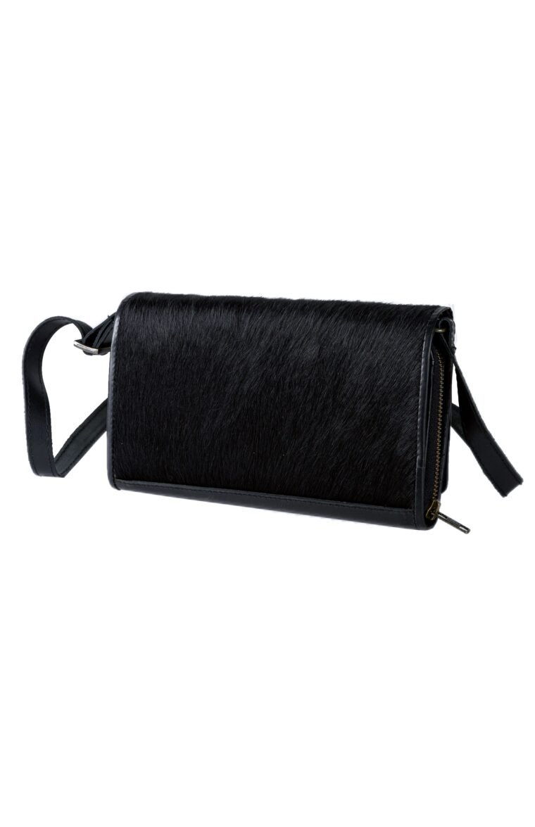 Black Luxe Clutch With Sling